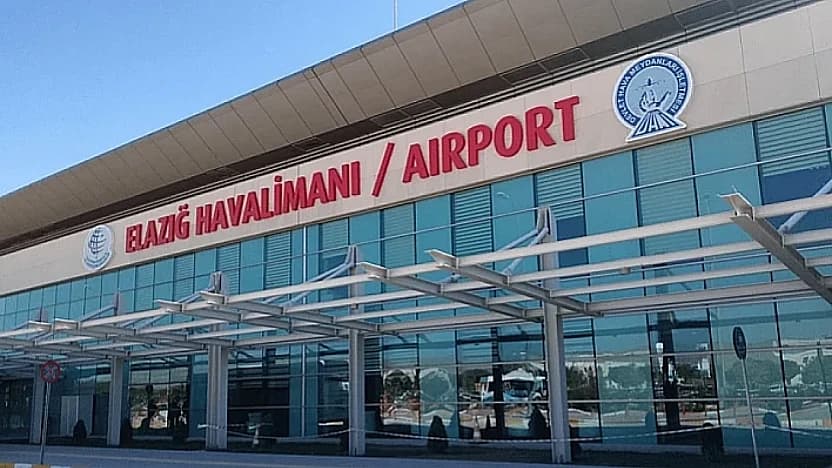 elazig airport terminal building and passengers