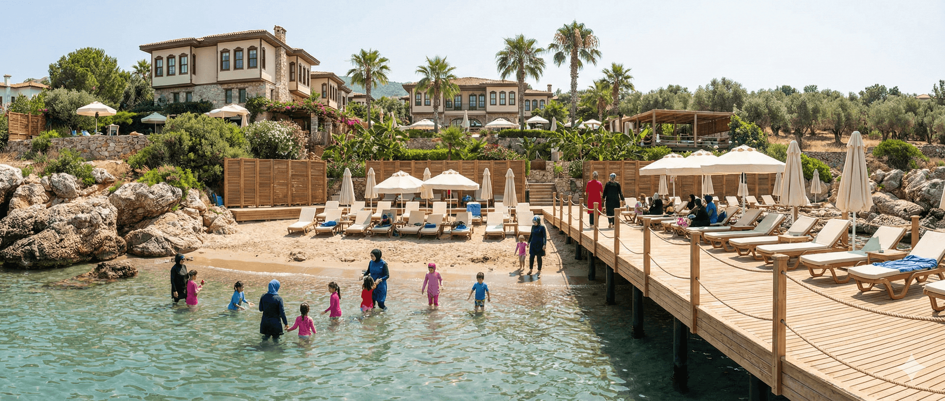 halal hotel women only beach and sunbathing area